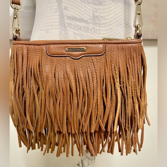 Rebecca Minkoff Handbags - REBECCA MINKOFF Fringed Crossbody Bag, Camel tan